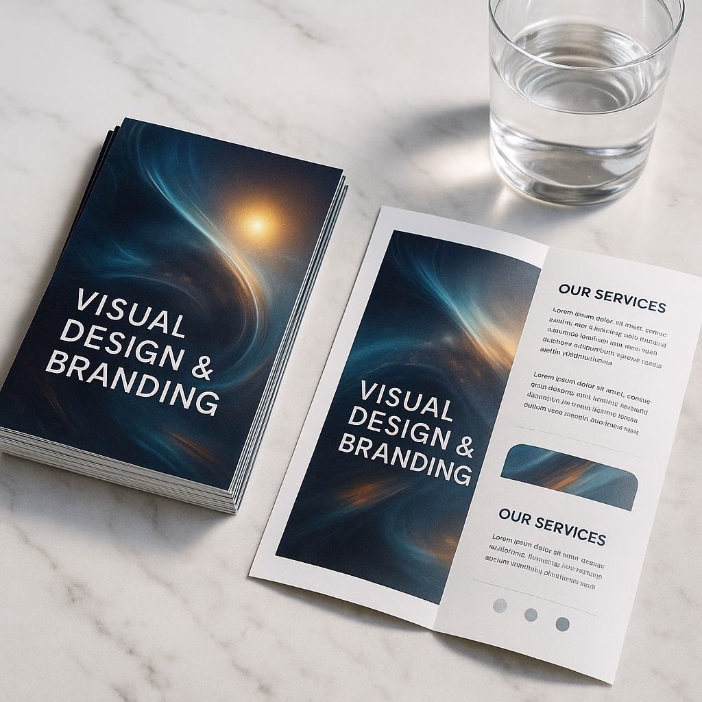 Grafikdesign-Beispiel für Branding-Flyer – Printdesign für modernes visuelles Marketing